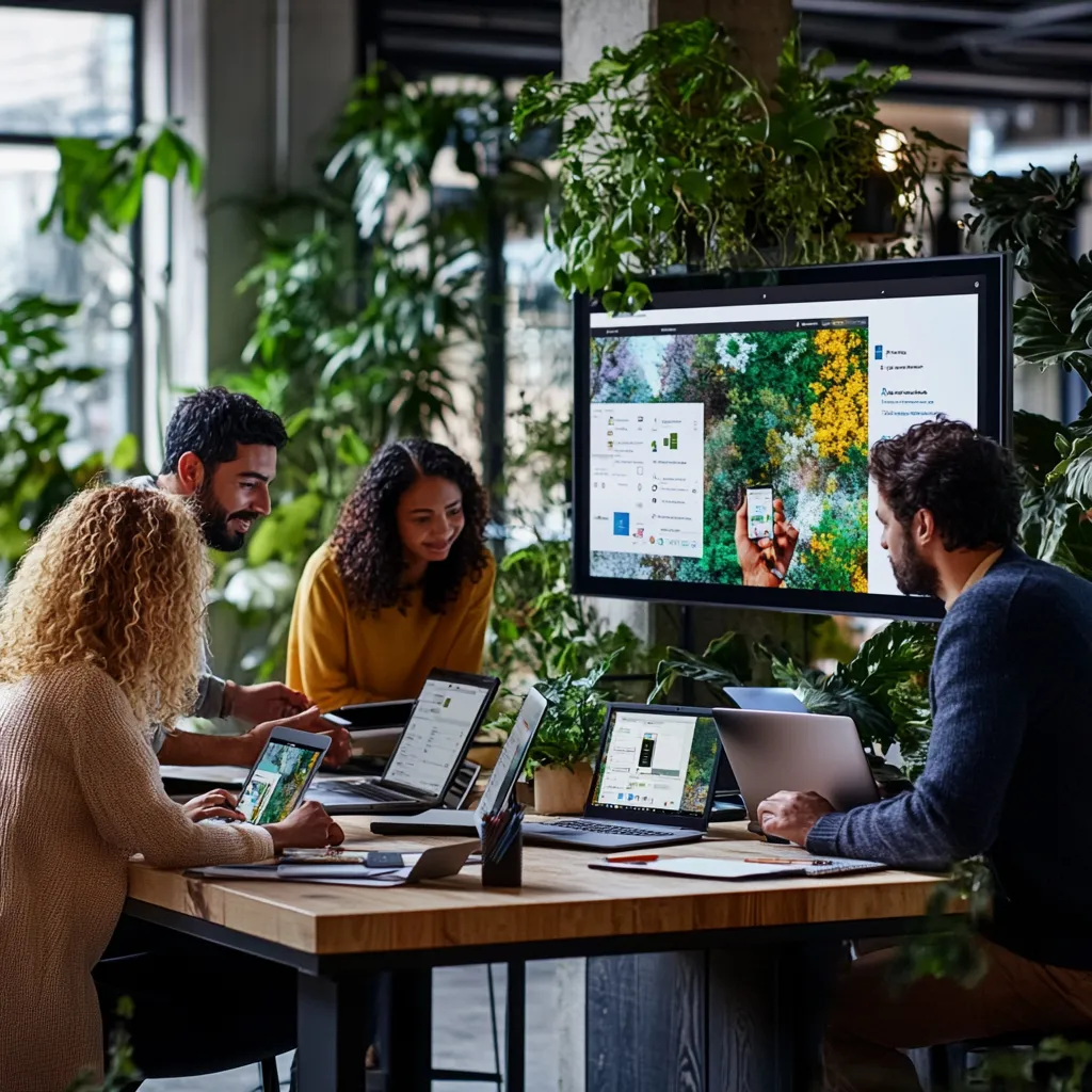 Équipe retail au travail
